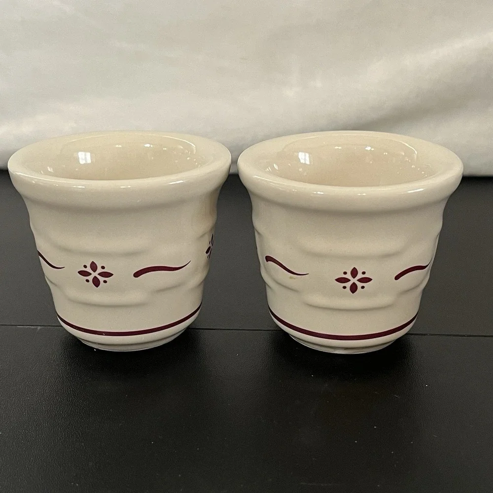 Longaberger Pottery Woven Traditions Classic Red Mini Crock 2.5